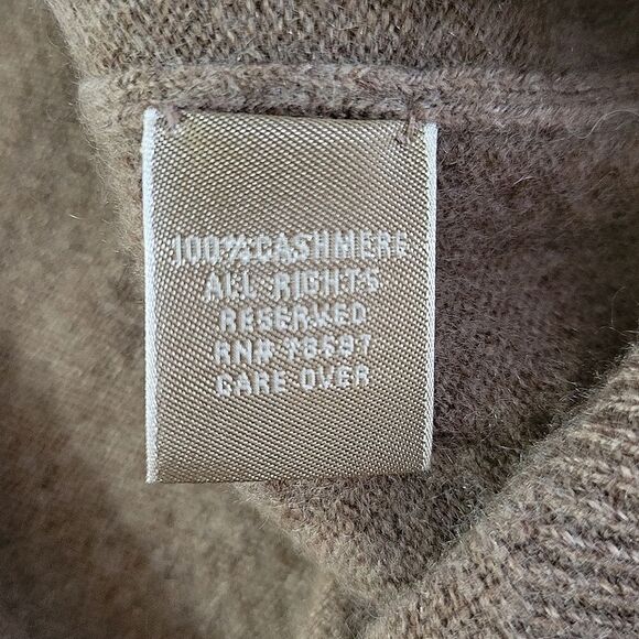 Raffi Men's Cashmere Taupe V-neck Long Sleeve Pullover Sweater - Picture 11 of 13